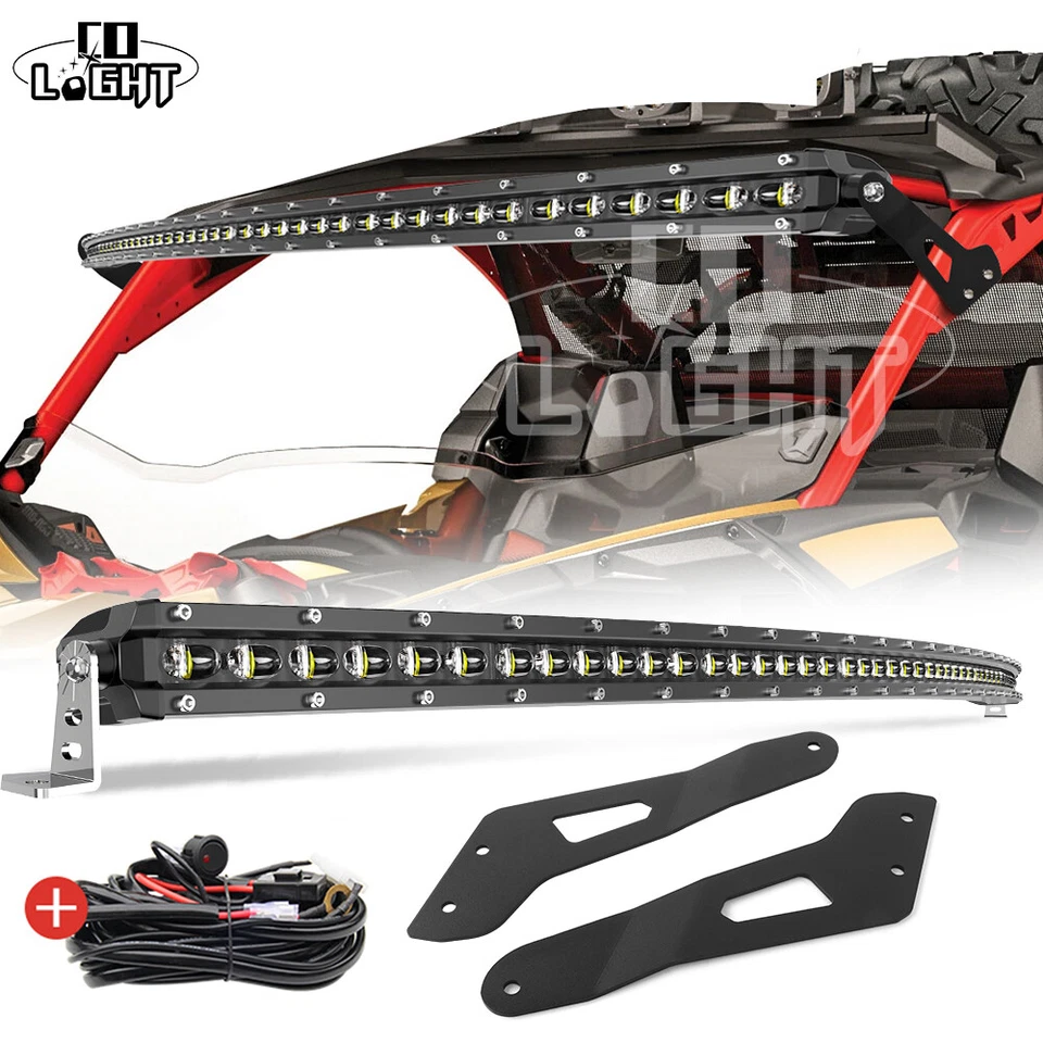 For Can-am Maverick X3 DS RS MAX Curved 50" LED Light Bar Upper Roof Brackets - Image 1 of 4