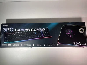 Vibe 3pc Gaming Combo KB Mouse Mousepad RGB Color Changing Lights NEW - Picture 1 of 20