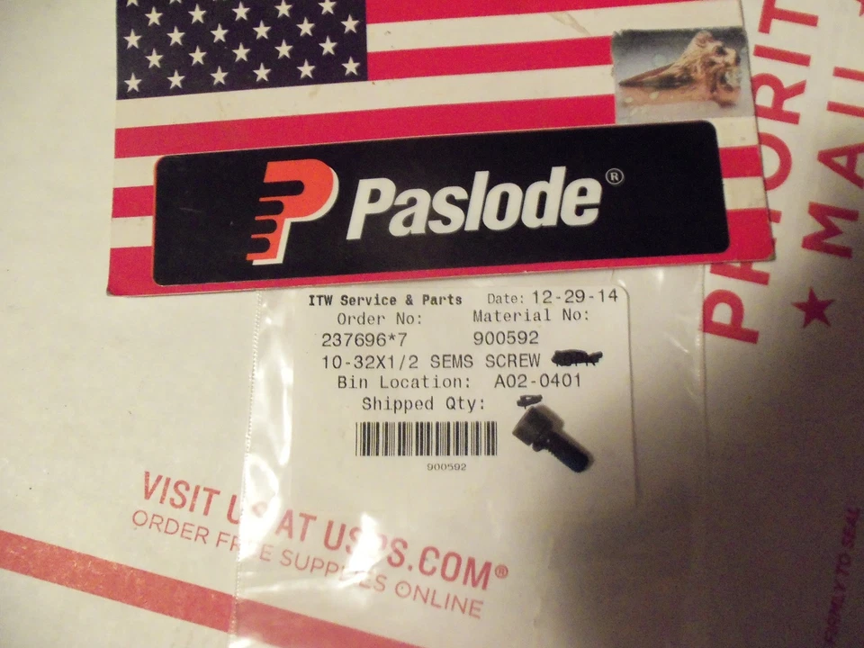 Paslode Part # 900592 S.H.C.S Sems 10-32x1/2 (One Screw)