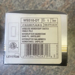 Leviton LT-AlD Wireless Momentary Wall Switch WSS10-DT. - Picture 1 of 2