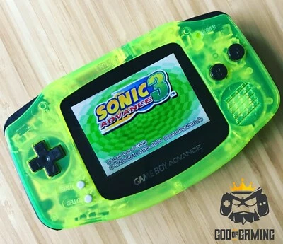 Nintendo Game Boy Advance GBA Neon Yellow System 101 V5 IPS LCD Backlit Brighter - Image 1 of 3