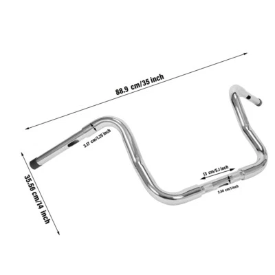 For Harley-Davidson Softail FLST/FXST 14'' Ape Hanger Handlebars Silver Foto 1 de 4