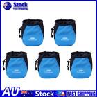 Au 5Pcs Chalk Bag Adjustable Belt Storage Bag Tear Resistance For Fitness (Blue)