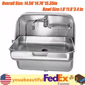 for Caravan Boat RV 304 Stainless Steel Folding Portable Sink With Sink Faucet - Picture 1 of 12