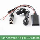 Bluetooth Adapter Audio Music AUX Cable+Microphone For Kenwood 13-pin CD Stereo