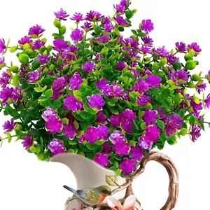 Artificial Flowers Lifelike No Fade UV Resistant Guaranteed Fake Plants Fuchsia - Picture 1 of 10