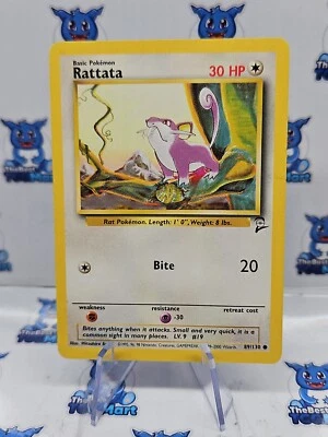 Rattata Base Set 2 89/130 Pokémon MP - Image 1 of 2