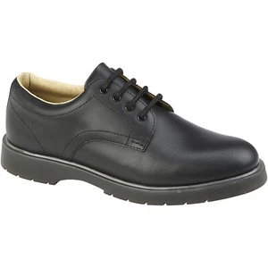 Black Leather Men Uniform Work Shoes Size 6-14 Office RAF Formal Cadet Warehouse - Picture 1 of 3