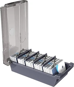 Business Card Holder Box File Storage Index Organizer Rolodex For500 Cards Sze 4 - Picture 1 of 7