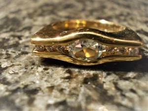 Aquamarin Zirkonien Ring,Gelb Gold 333 /8 K Gr. ca. 50 / 16,0 Ø  NEU! Top! Rar. - Bild 1 von 3