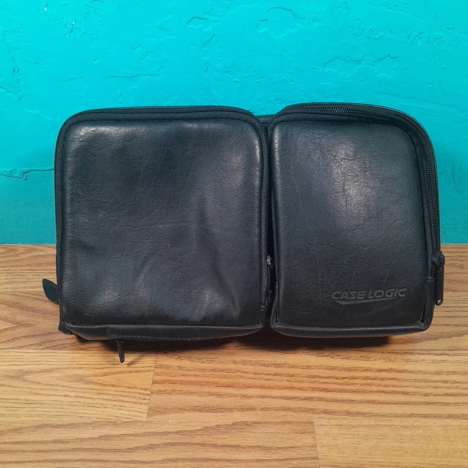 VTG. CASE LOGIC 96 CD HOLDER BLACK FAUX LEATHER CD CASE - Image 1 of 4