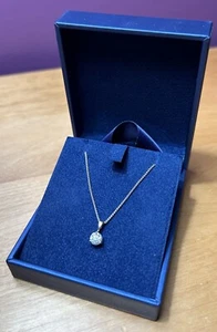 .75 Ct Round Diamond Solitaire Pendant Necklace 14k White Gold 18” Spiga Chain - Picture 1 of 4