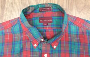 VTG CHAPS RALPH LAUREN REGULAR FIT SHIRT COTTON RED/GREEN PLAID X-LARGE, XL - Imagen 1 de 4