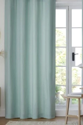 Green Duck Egg Eyelet Thermal/Blackout 2 Piece Curtain Set - Image 1 of 4