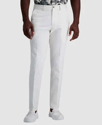 Pantalones de lino Kenneth Cole Reaction para hombre blancos lisos ajustados talla 40W 30L Foto 1 de 4
