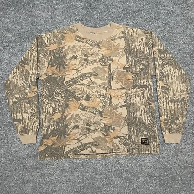 Vintage Walls Shirt Mens XL Brown Real Tree Fall Camo Long Sleeve Grunge Hunting - Image 1 of 4