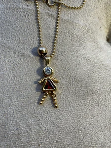 GOLD ON STERLING SILVER LITTLE GIRL NECKLACE - 18" - Picture 1 of 3