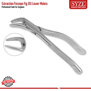 Tooth Extraction Forcep Fig 151 Lower Tooth Molar Premolar & Root Removing Plier - Picture 1 of 1