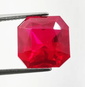 Piedras preciosas sueltas de corte cuadrado de 8,60 quilates de rubí rojo natural certificado - Imagen 1 de 5