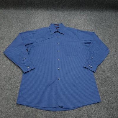 Camisa Jerry Garcia Para Hombre Azul Mediana Sin Arrugas Manga Larga Abotonada Rayas Foto 1 de 4