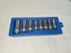 Vintage TRW williams 8pc 3/8” Drive 6 Point DEEP METRIC Socket Set 10MM-19MM - Picture 1 of 17