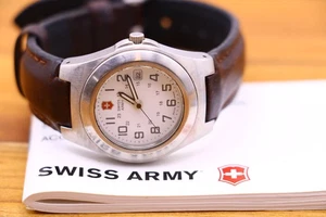 Ladies Swiss Army Excursion Victorinox 24 hr white dial date wrist watch 30mm - Picture 1 of 9
