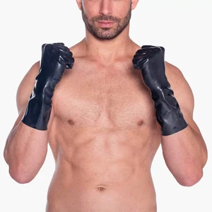 Guantes de látex rojos merodeadores negros | Guantes de goma para adultos fetiche erótico torcedura BDSM - Imagen 1 de 7