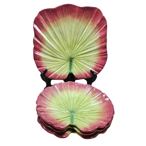 Vintage Lotus Serving plates 1 large 3 smaller side plates Red to yellow, green - Picture 1 of 8