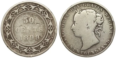 Newfoundland - 50 Cents 1899 - Queen Victoria, Silver - Image 1 of 3