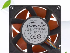 SNOWFAN Y8038H12B Ventola di raffreddamento a 4 fili DC12V 3.0A 8 CM - Foto 1 di 3