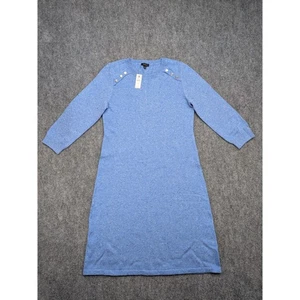 Talbots Damen Strick Pullover Kleid klein blau Knopfdetail Karriere leicht - Bild 1 von 8