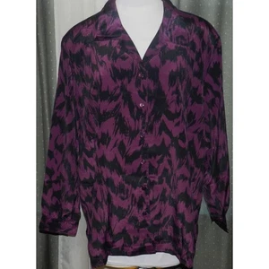 Donnkenny size 3X buttoned poly Fall top long sleeves plus size women's blouse - Picture 1 of 6