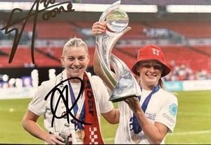 ELLA TOONE & ALESSIA RUSSO HAND SIGNED 6X4 ENGLAND PHOTO - Picture 1 of 1