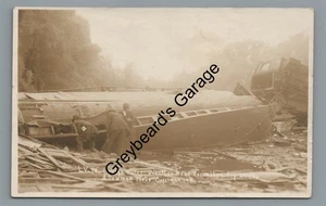 RPPC Lehigh Valley Railroad Train Wreck ROCHESTER NY Real Photo Postcard - Picture 1 of 2