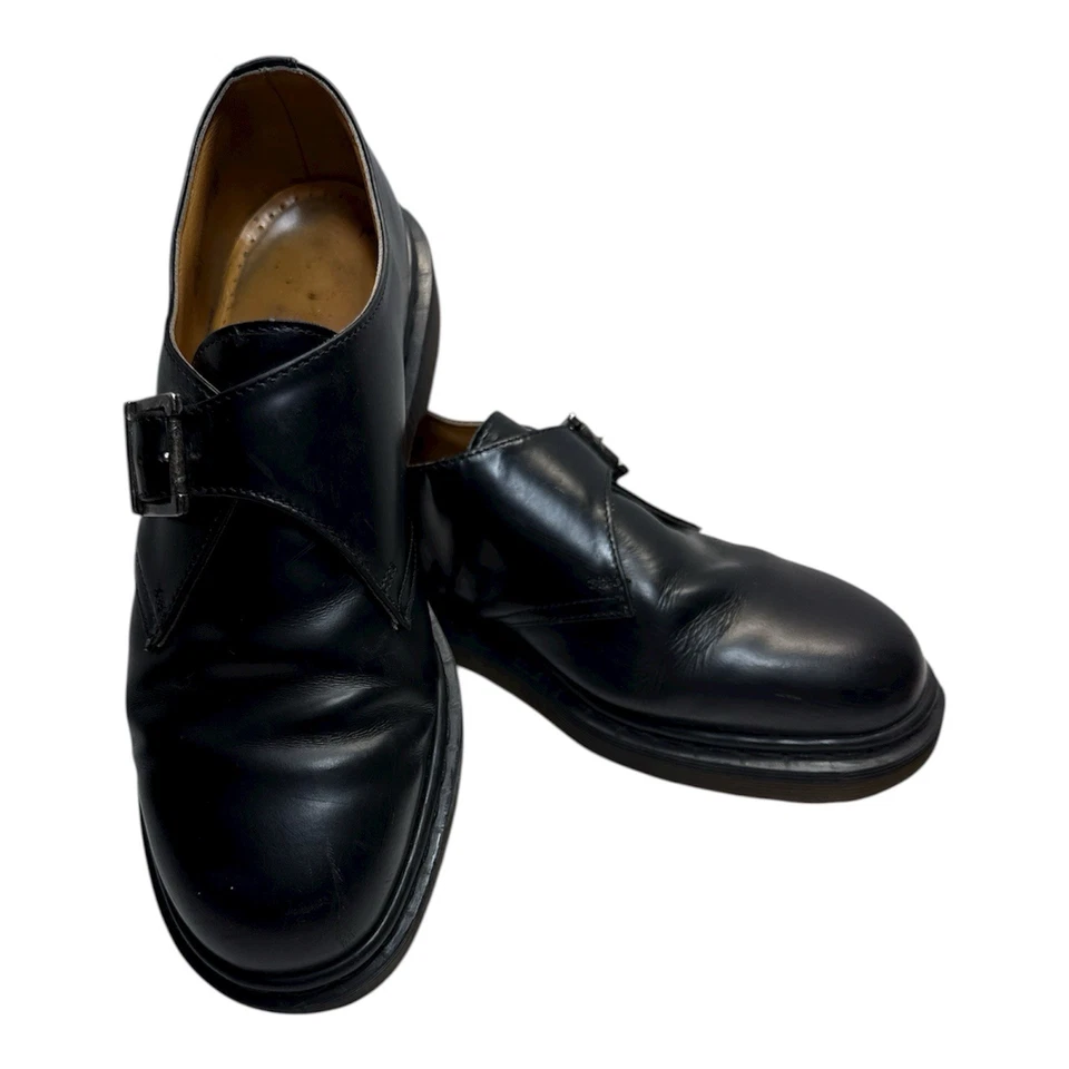 VTG Dr. Martens 2039 Monk Strap Black Leather Oxfords England US 9 - Image 1 of 4