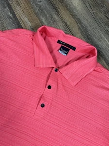 Nike Golf Polo Shirt Uomo L Rosso Tiger Woods Vapor Bottone a Scatto Erica Elasticizzata - Foto 1 di 10