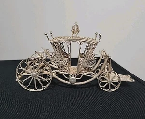 ¡Raro! Carro carro de lujo filigrana miniatura plateado antiguo 63 g - Imagen 1 de 24