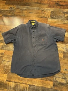 Duck Head Vintage kurzärmliges knitterarmes Hemd mit Knopfleiste L Entenlogo *WIE BESEHEN* - Bild 1 von 10