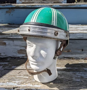VTG Green White Jockey Helmet Horse Riding Racing Equestrian Costume Prop    2 - Picture 1 of 14
