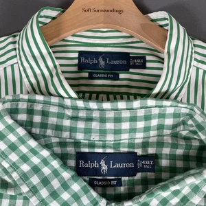 Ralph Lauren Button Down Shirt Bundle of Two Men’s 4XLT (TALL) Short Sleeve Grn - Picture 1 of 6