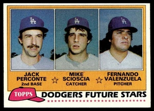 1981 Topps Jack Perconte/Mike Scioscia/Fernando Valenzuela Rookie Dodgers #302 - Imagen 1 de 2