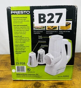 Presto 02910 Salad Shooter Electric Food Slicer Shredder - NEW OPEN BOX - Picture 1 of 6