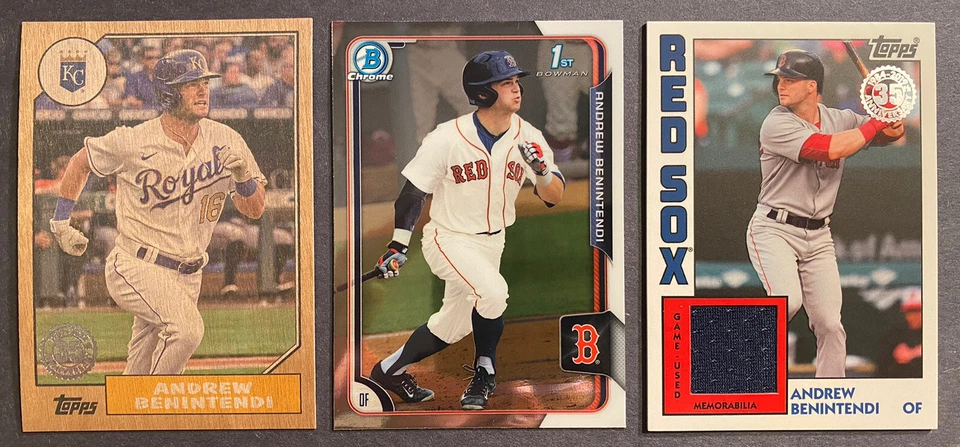 ¡Lote ANDREW BENINTENDI! Madera 1/1! 1st Bowman! Material! Reales Medias Rojas Medias Blancas! Foto 1 de 4