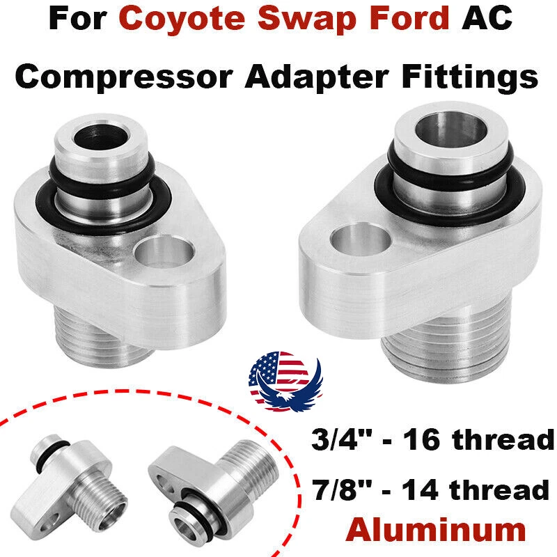 For 2007-2017 Ford Mustang Coyote Swap AC Compressor Adapter Fittings Aluminum - Изображение 1 из 4