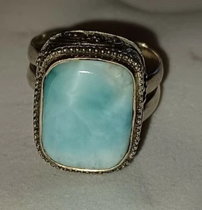 Larimar Sterling Silver Ring Size 7 - Picture 1 of 7