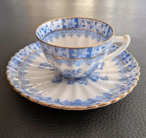 1922 Tuppack Tiefenfurt China Blau Mokka Tasse Sammeltasse Relief Gold Alt Mocca - Bild 1 von 23