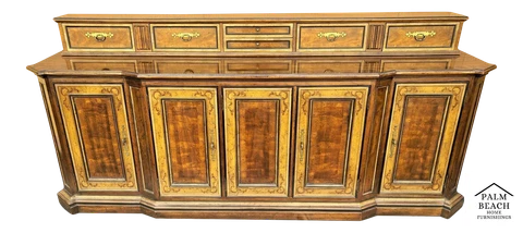 Vintage HERITAGE " Sketchbook " Italian Style Credenza Sideboard Buffet 87" Cover
