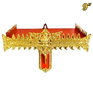 Buddha Shelf Shrine Buddhist Vintage Gold Red Wood Display Shelving Wall Decor - Picture 1 of 13