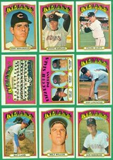 1972 TOPPS CLEVELAND INDIANS TEAM LOT  17 DIFF  EXMT