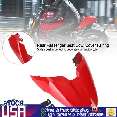 Rear Passenger/Pillion Seat Cover Fairing For Ducati Monster 797 821 1200 Red Foto 1 de 4